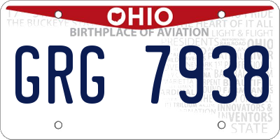 OH license plate GRG7938