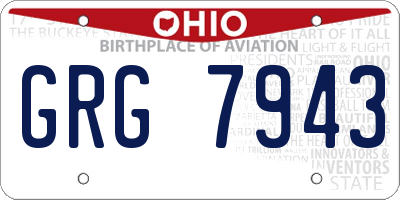 OH license plate GRG7943