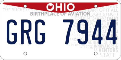 OH license plate GRG7944