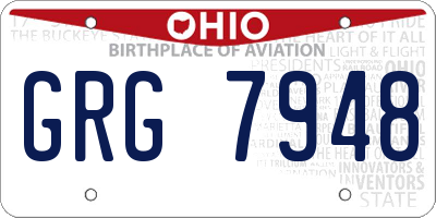 OH license plate GRG7948
