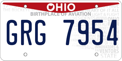 OH license plate GRG7954