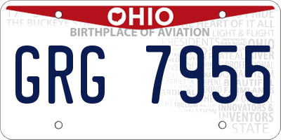 OH license plate GRG7955