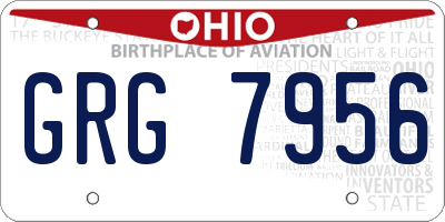 OH license plate GRG7956