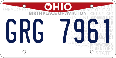 OH license plate GRG7961
