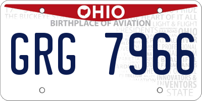 OH license plate GRG7966
