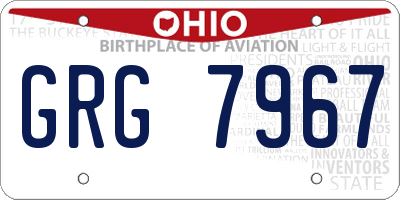OH license plate GRG7967