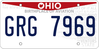 OH license plate GRG7969