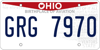 OH license plate GRG7970