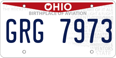 OH license plate GRG7973