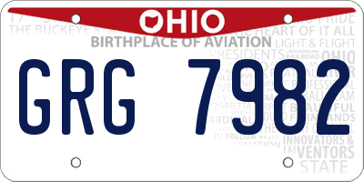OH license plate GRG7982