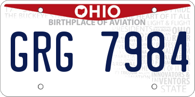 OH license plate GRG7984