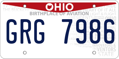 OH license plate GRG7986