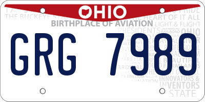 OH license plate GRG7989