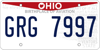 OH license plate GRG7997