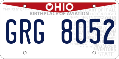 OH license plate GRG8052