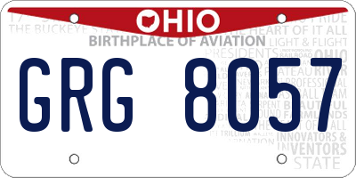 OH license plate GRG8057
