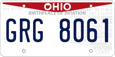 OH license plate GRG8061