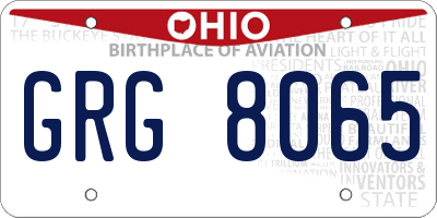 OH license plate GRG8065