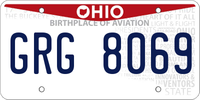 OH license plate GRG8069