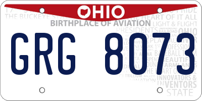 OH license plate GRG8073