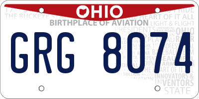 OH license plate GRG8074