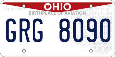 OH license plate GRG8090