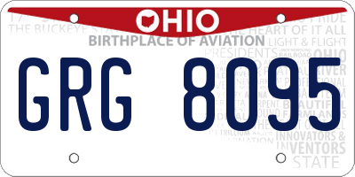 OH license plate GRG8095