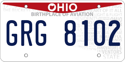 OH license plate GRG8102