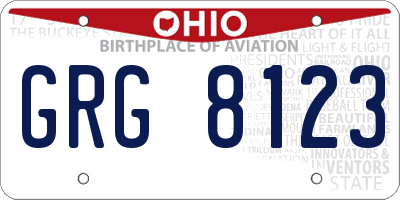 OH license plate GRG8123