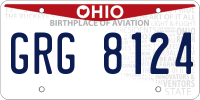 OH license plate GRG8124