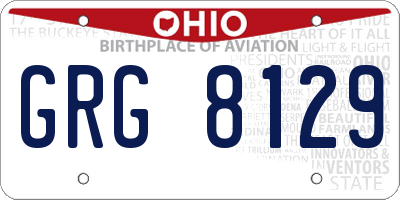 OH license plate GRG8129