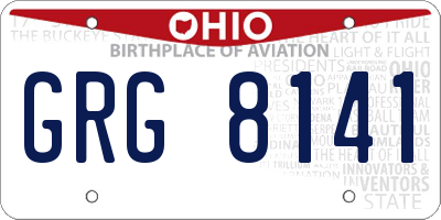OH license plate GRG8141