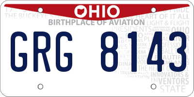 OH license plate GRG8143
