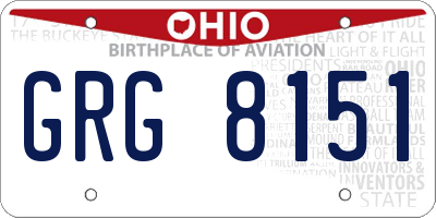 OH license plate GRG8151