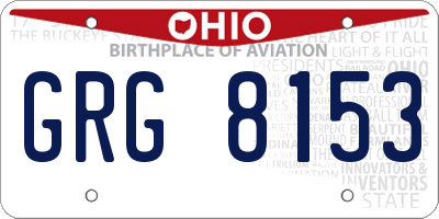 OH license plate GRG8153