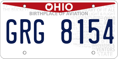 OH license plate GRG8154