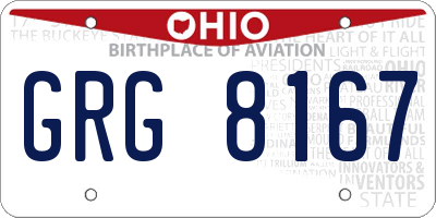 OH license plate GRG8167