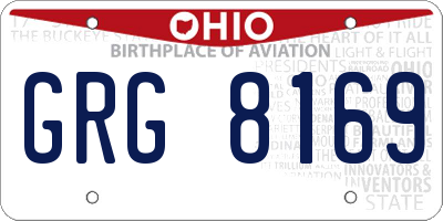 OH license plate GRG8169