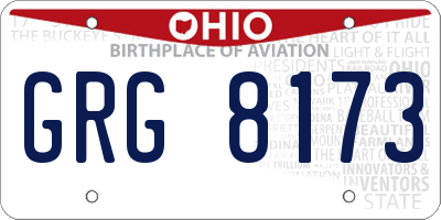 OH license plate GRG8173