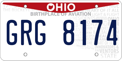 OH license plate GRG8174