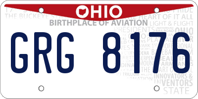 OH license plate GRG8176