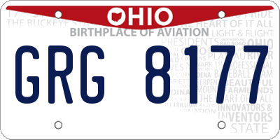 OH license plate GRG8177