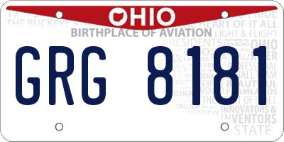 OH license plate GRG8181