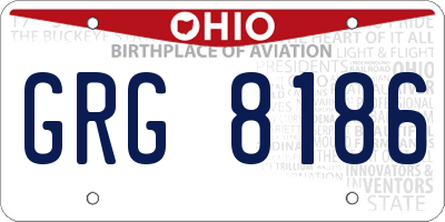 OH license plate GRG8186