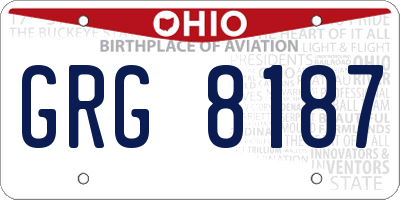 OH license plate GRG8187