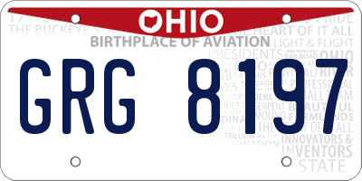 OH license plate GRG8197