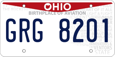 OH license plate GRG8201