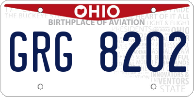OH license plate GRG8202
