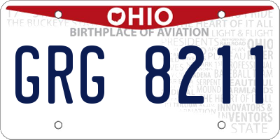 OH license plate GRG8211