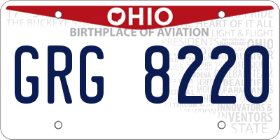 OH license plate GRG8220